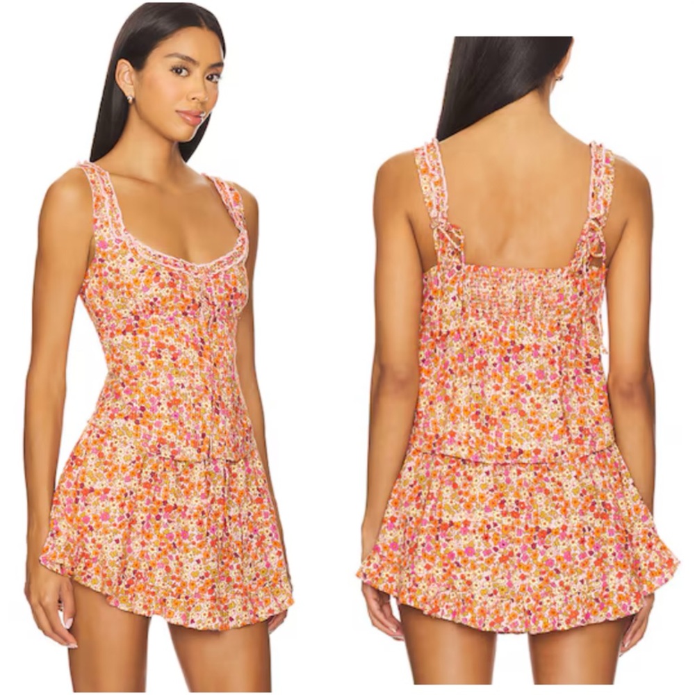 FREE PEOPLE | Floral Spring Blossom Skort & Cotton Corset Ellia Set Combo - Picture 10 of 16